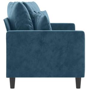 Sofa 2-osobowa, niebieski, 140 cm, tapicerowana aksamitem