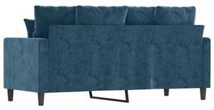 Sofa 2-osobowa, niebieski, 140 cm, tapicerowana aksamitem