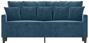 Sofa 2-osobowa, niebieski, 140 cm, tapicerowana aksamitem