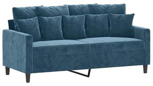 Sofa 2-osobowa, niebieski, 140 cm, tapicerowana aksamitem