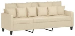 Sofa 3-osobowa, kremowa, 180 cm, tapicerowana tkaninÄ