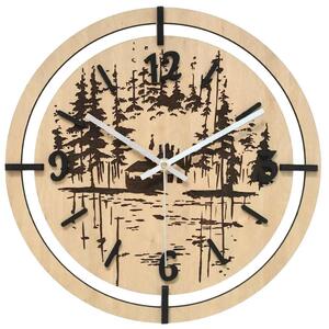 Drewniany zegar ścienny las 30-50 cm | NILSE