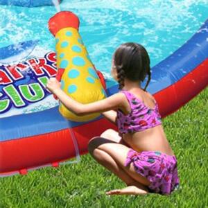 Dmuchany zamek REKIN 2w1 wodny trampolina HappyHop długi ślizg XL