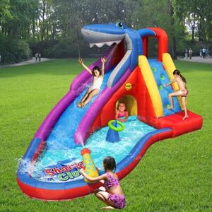 Dmuchany zamek REKIN 2w1 wodny trampolina HappyHop długi ślizg XL