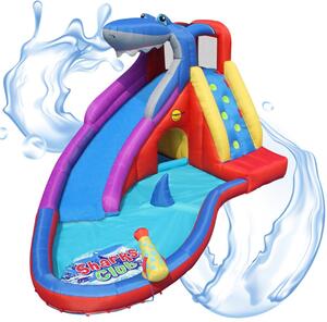 Dmuchany zamek REKIN 2w1 wodny trampolina HappyHop długi ślizg XL