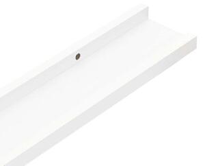 Półki ścienne, 2 szt., białe, 115x9x3 cm
