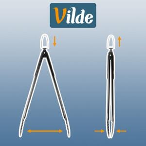 Szczypce grillowe stalowe czarne 43 cm
