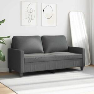 Sofa 2-osobowa, ciemnoszara, 140 cm, tapicerowana tkaninÄ