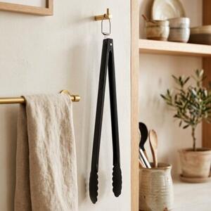 Szczypce grillowe stalowe czarne 43 cm