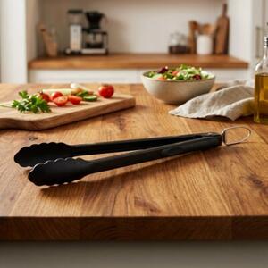 Szczypce grillowe stalowe czarne 43 cm