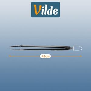 Szczypce grillowe stalowe czarne 43 cm