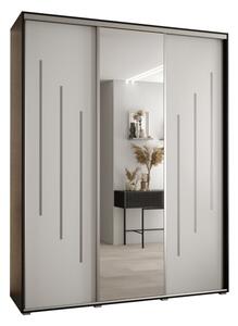 Szafa przesuwna wysoka Davos 9 200, gł. 60 cm czarny + biały + srebrny
