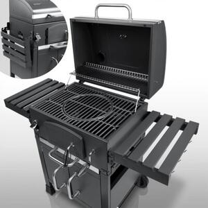 Grill węglowy ogrodowy Berdsen BD-893 komin żeliwny ruszt z pokrywą popielnik + termometr