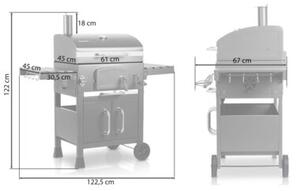 Grill węglowy ogrodowy Berdsen BD-893 komin żeliwny ruszt z pokrywą popielnik + termometr