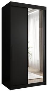 Szafa przesuwna z lustrem Garderoba SIMA T2 100 czarny + u. czarny