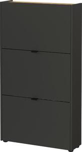 Antracytowa uchylna szafka na buty 71x127x22 cm Ameca – Germania