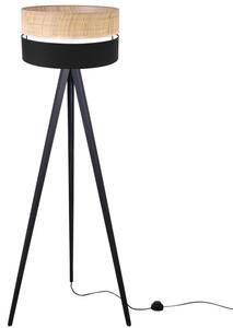 Lampa podłogowa trójnóg czarny Light Home LH Rattan Duo 1xE27 45cm abażur walec czarny/beżowy