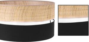 Lampa podłogowa trójnóg biały Light Home LH Rattan Duo 1xE27 45cm abażur walec czarny/beżowy