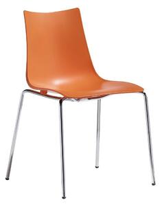 Krzesło Zebra pomarańczowe chromowane z tworzywa
