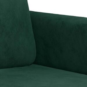 Sofa 2-osobowa, ciemnozielona, 120 cm, tapicerowana aksamitem