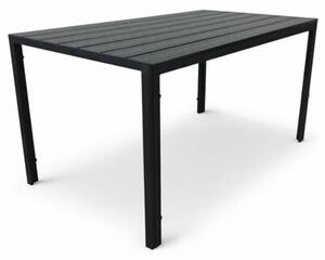 Zestaw mebli ogrodowych balkon stół Allen-ST 130x70C + 4x krzesło KP104-2 czarne