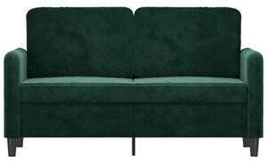Sofa 2-osobowa, ciemnozielona, 120 cm, tapicerowana aksamitem