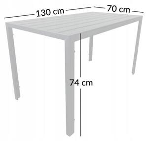 Zestaw mebli ogrodowych balkon stół Allen-ST 130x70C + 4x krzesło KP104-2 czarne