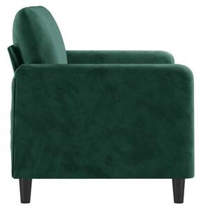 Sofa 2-osobowa, ciemnozielona, 120 cm, tapicerowana aksamitem