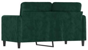 Sofa 2-osobowa, ciemnozielona, 120 cm, tapicerowana aksamitem