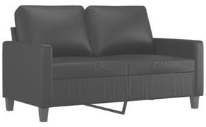 Sofa 4-osobowa z poduszkami, czarna, sztuczna skÃ³ra