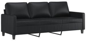 Sofa 4-osobowa z poduszkami, czarna, sztuczna skÃ³ra