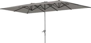 Parasol podwójny Outsunny z korbk 451 x 264 cm, ochrona UV 50+, wiatroodporny parasol ogrodowy, parasol balkonowy, aluminiowy parasol rynkowy, ochrona przeciwsoneczna na balkon, taras, ogród, ciemnoszary