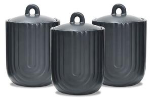 Zestaw 3 pojemników ceramicznych na kawę herbatę i cukier Line Work MAESTRO