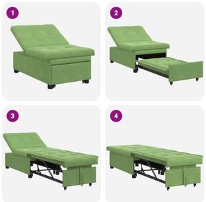 Nowoczesna sofa z funkcjÄ spania w jasnozielonym aksamicie