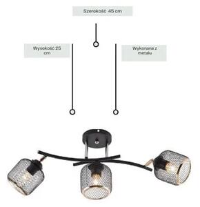 Czarna lampa wisząca z trzema kloszami - B6-L69