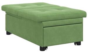 Nowoczesna sofa z funkcjÄ spania w jasnozielonym aksamicie
