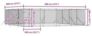 Kojec zewnętrzny dla psa, 8x8x2 m, stal galwanizowana