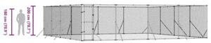 Kojec zewnętrzny dla psa, 8x8x2 m, stal galwanizowana