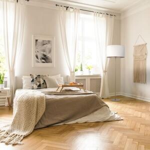 Lampa podłogowa TK Lighting VELLUM SABIA 16168 beżowa, tkaninowy klosz, E27, 150 cm, styl glamour