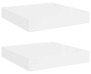 Półki ścienne 2 szt., białe, wysoki połysk, 23x23,5x3,8 cm, mdf