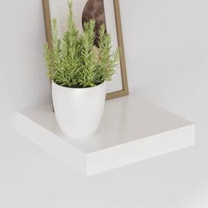 Półki ścienne 2 szt., białe, wysoki połysk, 23x23,5x3,8 cm, mdf