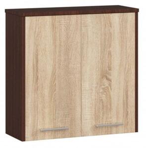 Szafka wisząca, witryna, ELION, 60x23x60 cm, wenge, dąb sonoma, mat | TYLETEGOTU