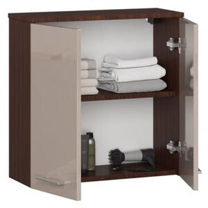 Szafka wisząca, witryna, ELION, 60x23x60 cm, wenge, dąb sonoma, mat | TYLETEGOTU