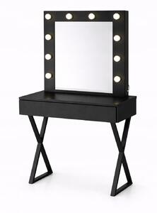 Toaletka z lustrem "LENA BLACK "mat, 75cm, czarne X