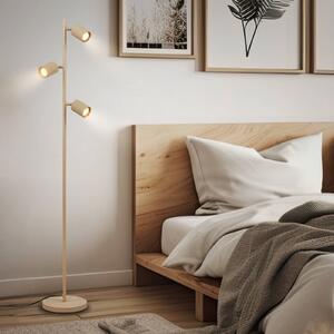 Briloner Lampa stojąca Ida, kremowy / amber, salon / jadalnia, metal, nowoczesny