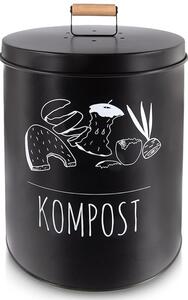 Kompostownik kuchenny z filtrem węglowym metalowy czarny BLACK 8 l