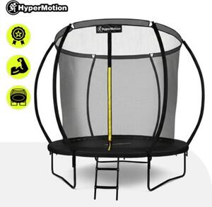 Trampolina ogrodowa dla dzieci HyperMotion - 244 cm 8FT - z drabinką i siatką wewnętrzną - do domu i ogrodu