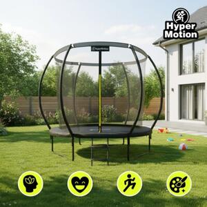 Trampolina ogrodowa dla dzieci HyperMotion - 244 cm 8FT - z drabinką i siatką wewnętrzną - do domu i ogrodu