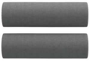 Sofa 2-osobowa z poduszkami, ciemnoszara, 140 cm, tkanina