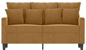 Sofa 2-osobowa, brÄ zowy, 120 cm, tapicerowana aksamitem